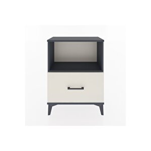 Arges Komodin Tek Raflı Tek Çekmeceli 60x30x80 Antrasit-aytaşı