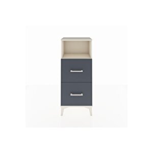 Arges Komodin Tek Raflı 2 Çekmeceli 44x30x106 Aytaşı-antrasit