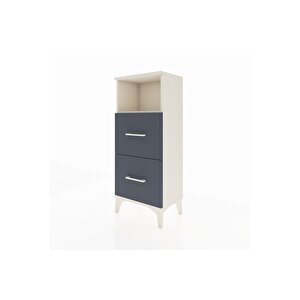 Arges Komodin Tek Raflı 2 Çekmeceli 44x30x106 Aytaşı-antrasit