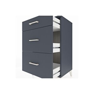 Hyperion Komodin 3 Çekmeceli 60x44x96 Antrasit-antrasit