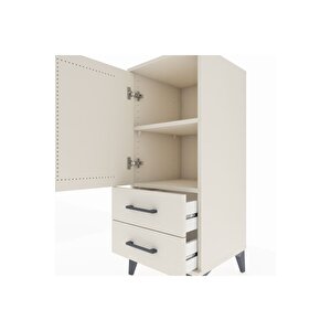 Hyperion Komodin 2 Raflı 2 Çekmeceli Tek Kapaklı 44x44x106 Aytaşı-aytaşı