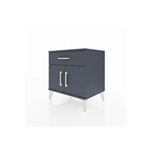 Hyperion Komodin Tek Raflı Tek Çekmeceli 2 Kapaklı 60x44x64 Antrasit-antrasit