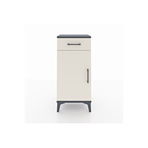 Arges Komodin 2 Raflı Tek Çekmeceli Tek Kapaklı 44x30x96 Antrasit-aytaşı