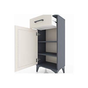 Arges Komodin 2 Raflı Tek Çekmeceli Tek Kapaklı 44x30x96 Antrasit-aytaşı