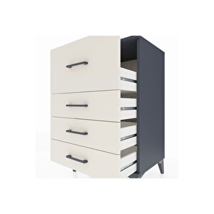 Hyperion Komodin 4 Çekmeceli 60x44x96 Antrasit-aytaşı