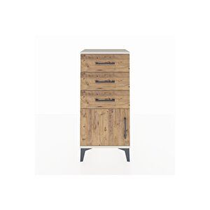 Arges Komodin 3 Çekmeceli Tek Kapaklı 44x30x96 Aytaşı-çam