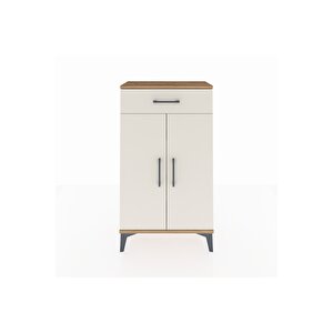 Arges Komodin 2 Raflı Tek Çekmeceli 2 Kapaklı 60x30x106 Çam-aytaşı