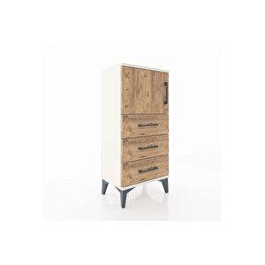 Arges Komodin Tek Raflı 3 Çekmeceli Tek Kapaklı 44x30x96 Aytaşı-çam