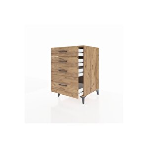 Kronos Komodin 4 Çekmeceli 60x59x96 Çam-çam
