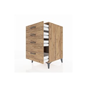 Kronos Komodin 4 Çekmeceli 60x59x96 Çam-çam