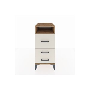 Kronos Komodin Tek Raflı 3 Çekmeceli 44x59x96 Çam-aytaşı