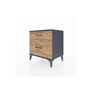 Hyperion Komodin 2 Çekmeceli 60x44x64 Antrasit-çam