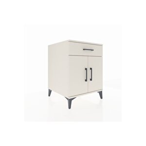 Kronos Komodin Tek Raflı Tek Çekmeceli 2 Kapaklı 60x59x80 Aytaşı-aytaşı