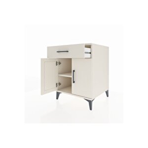 Kronos Komodin Tek Raflı Tek Çekmeceli 2 Kapaklı 60x59x80 Aytaşı-aytaşı