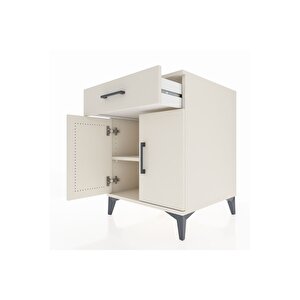 Kronos Komodin Tek Raflı Tek Çekmeceli 2 Kapaklı 60x59x80 Aytaşı-aytaşı