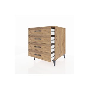 Kronos Komodin 4 Çekmeceli 60x59x80 Çam-çam