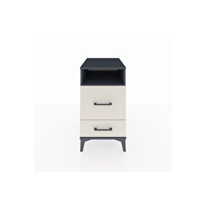 Kronos Komodin Tek Raflı 2 Çekmeceli 44x59x80 Antrasit-aytaşı