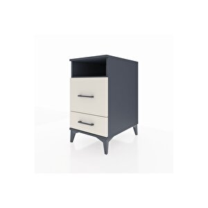 Kronos Komodin Tek Raflı 2 Çekmeceli 44x59x80 Antrasit-aytaşı