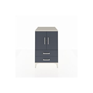 Kronos Komodin 2 Raflı 2 Çekmeceli 2 Kapaklı 60x59x96 Aytaşı-antrasit