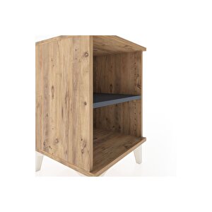 Hyperion Komodin Tek Raflı 44x44x64 Çam-antrasit