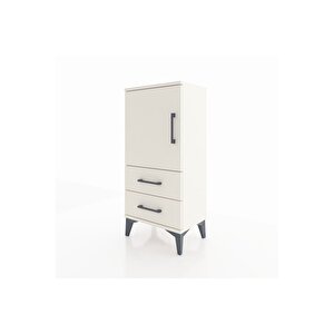 Arges Komodin 2 Raflı 2 Çekmeceli Tek Kapaklı 44x30x96 Aytaşı-aytaşı