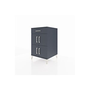 Kronos Komodin Tek Raflı Tek Çekmeceli 4 Kapaklı 60x59x96 Antrasit-antrasit