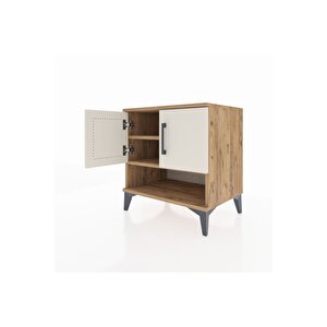 Hyperion Komodin 2 Raflı 2 Kapaklı 60x44x64 Çam-aytaşı