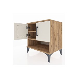 Hyperion Komodin 2 Raflı 2 Kapaklı 60x44x64 Çam-aytaşı