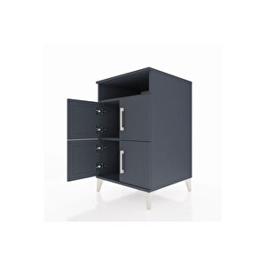 Kronos Komodin 2 Raflı 4 Kapaklı 60x59x96 Antrasit-antrasit