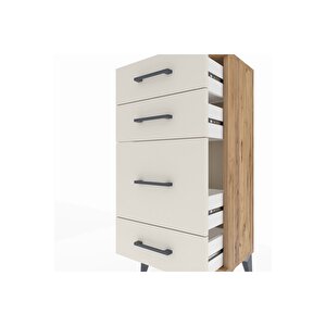 Arges Komodin 4 Çekmeceli 44x30x96 Çam-aytaşı