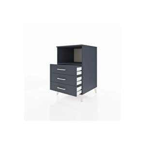 Kronos Komodin Tek Raflı 3 Çekmeceli 60x59x96 Antrasit-antrasit