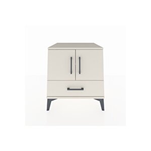 Kronos Komodin 2 Raflı Tek Çekmeceli 2 Kapaklı 60x59x64 Aytaşı-aytaşı