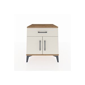Kronos Komodin Tek Raflı Tek Çekmeceli 2 Kapaklı 60x59x64 Çam-aytaşı