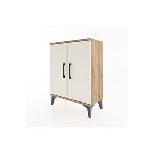 Arges Komodin 2 Raflı 2 Kapaklı 60x30x80 Çam-aytaşı