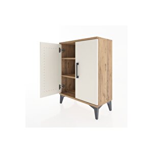 Arges Komodin 2 Raflı 2 Kapaklı 60x30x80 Çam-aytaşı