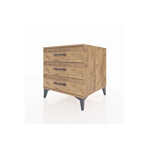 Kronos Komodin 3 Çekmeceli 60x59x64 Çam-çam