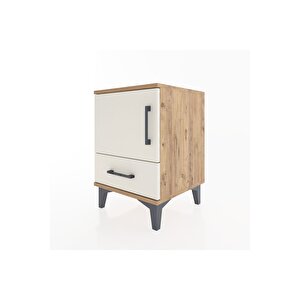 Hyperion Komodin Tek Raflı Tek Çekmeceli Tek Kapaklı 44x44x64 Çam-aytaşı