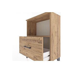 Arges Komodin Tek Raflı Tek Çekmeceli 60x30x80 Çam-çam