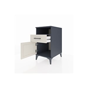 Kronos Komodin Tek Raflı Tek Çekmeceli Tek Kapaklı 44x59x80 Antrasit-aytaşı