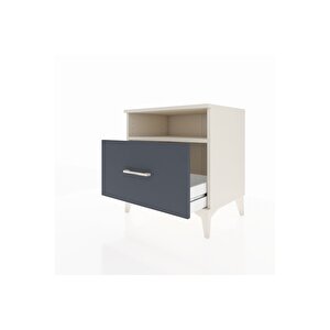 Hyperion Komodin Tek Raflı Tek Çekmeceli 60x44x64 Aytaşı-antrasit