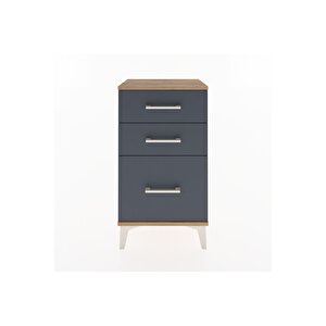 Arges Komodin 3 Çekmeceli 44x30x80 Çam-antrasit