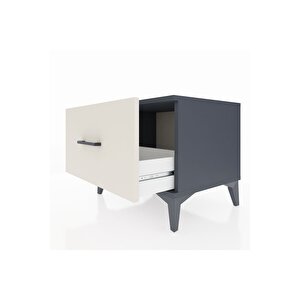 Hyperion Komodin Tek Çekmeceli 60x44x48 Antrasit-aytaşı