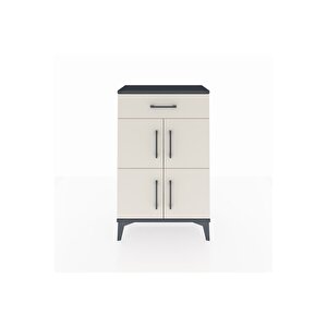 Arges Komodin Tek Raflı Tek Çekmeceli 4 Kapaklı 60x30x96 Antrasit-aytaşı