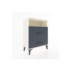 Arges Komodin Tek Raflı 2 Çekmeceli 60x30x80 Aytaşı-antrasit