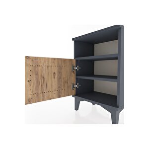 Arges Komodin 2 Raflı Tek Kapaklı 44x30x64 Antrasit-çam