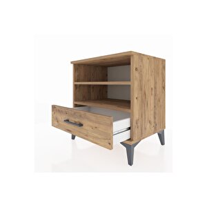 Hyperion Komodin 2 Raflı Tek Çekmeceli 60x44x64 Çam-çam