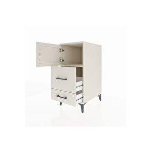 Kronos Komodin Tek Raflı 2 Çekmeceli Tek Kapaklı 44x59x96 Aytaşı-aytaşı