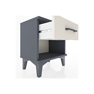 Arges Komodin Tek Çekmeceli 44x30x48 Antrasit-aytaşı