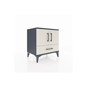 Hyperion Komodin 2 Raflı Tek Çekmeceli 2 Kapaklı 60x44x64 Antrasit-aytaşı