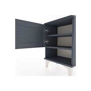 Arges Komodin 2 Raflı Tek Kapaklı 44x30x64 Antrasit-antrasit